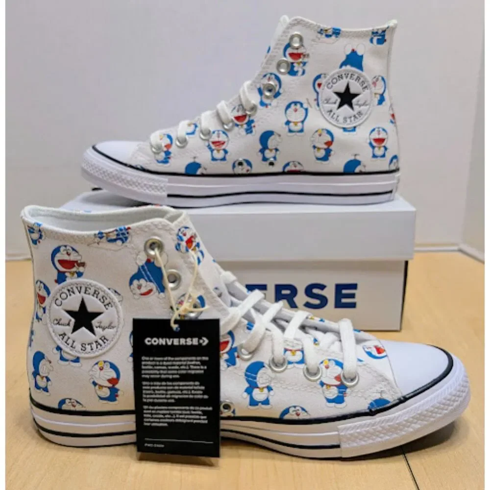 Converse Chuck Taylor All Star Doraemon Cat Robot Unisex High Top Shoes W10 NIB